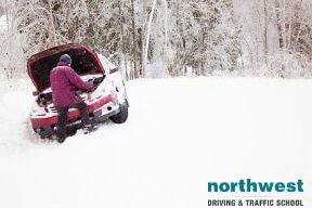 Car in A Ditch on Winter