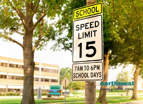 school speed limit sign