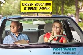 girl doing driving exam with examiner